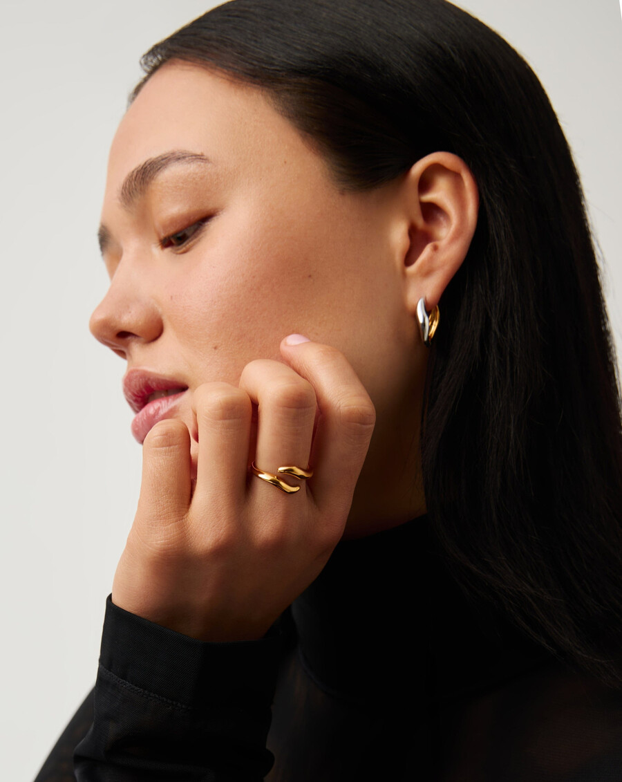 anillo abierto savi signature - oro