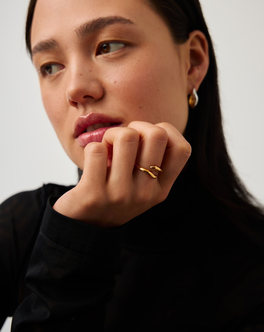anillo abierto savi signature - oro