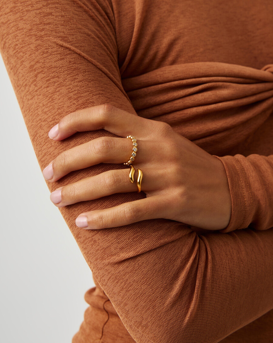 anillo abierto savi signature - oro