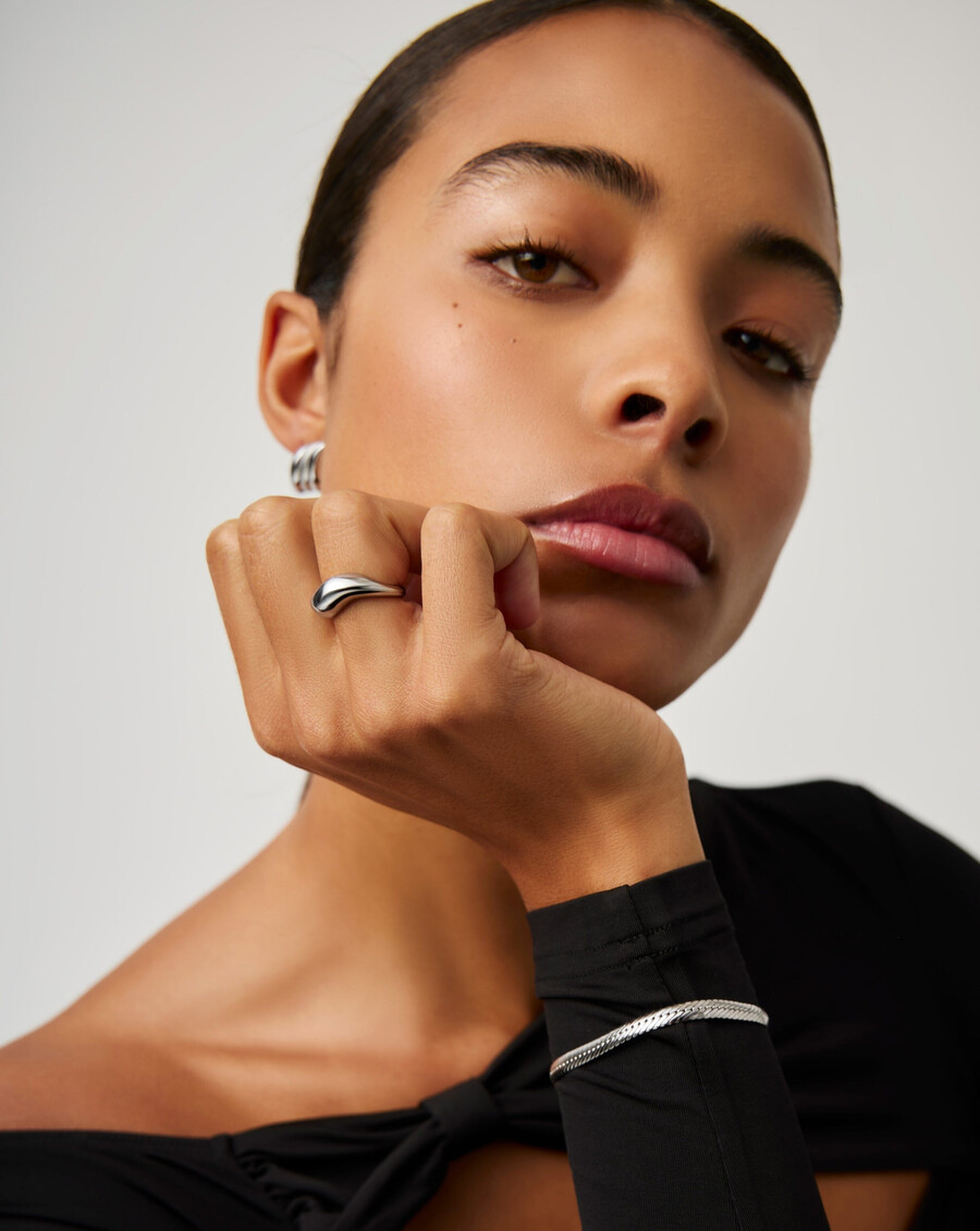 anillo apilable savi signature - plata de ley