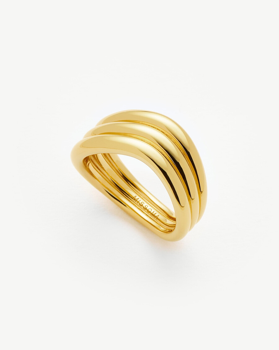 anillo triple savi signature - oro