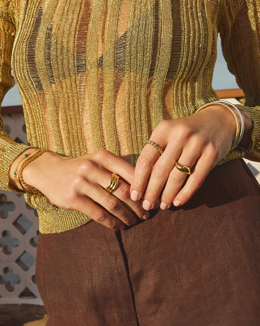 anillo triple savi signature - oro