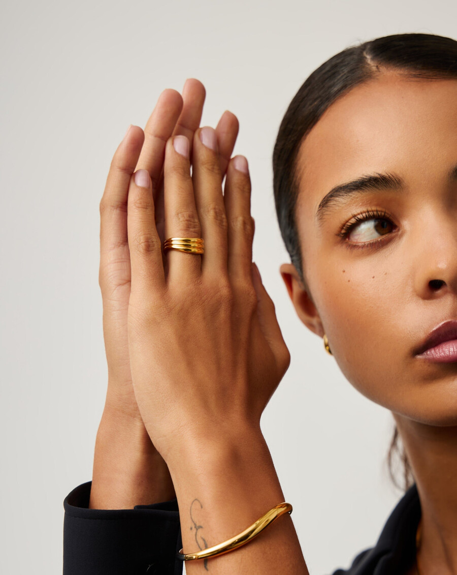 anillo triple savi signature - oro