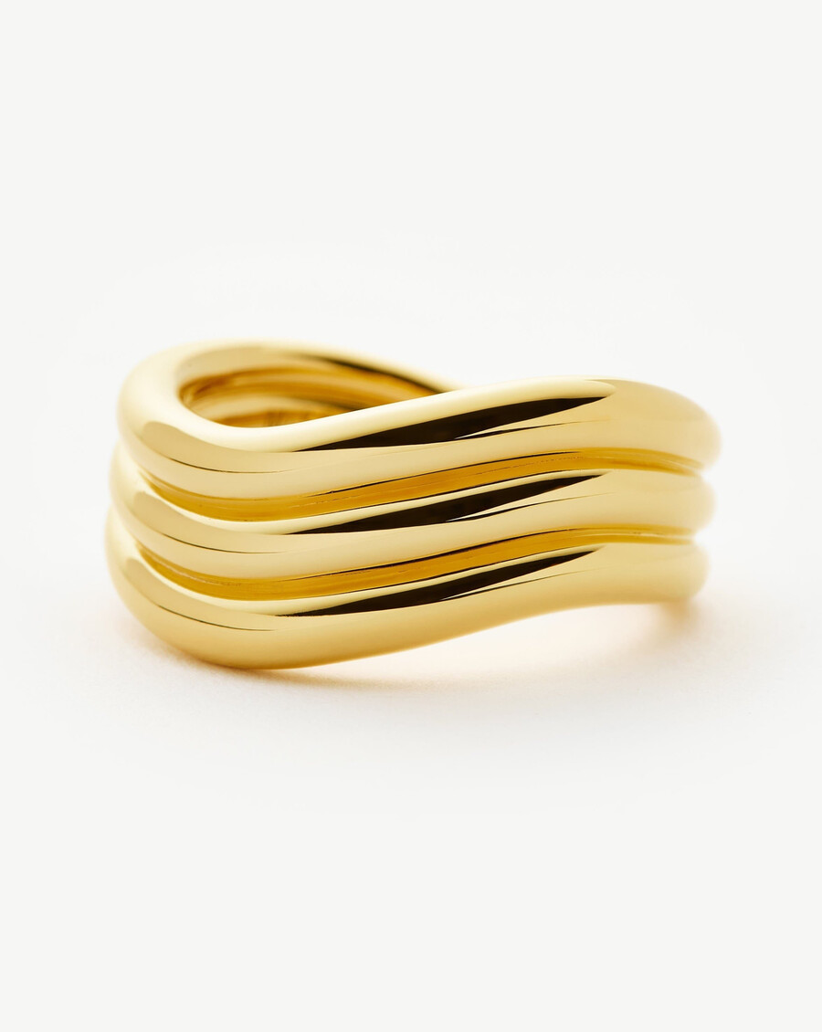 anillo triple savi signature - oro