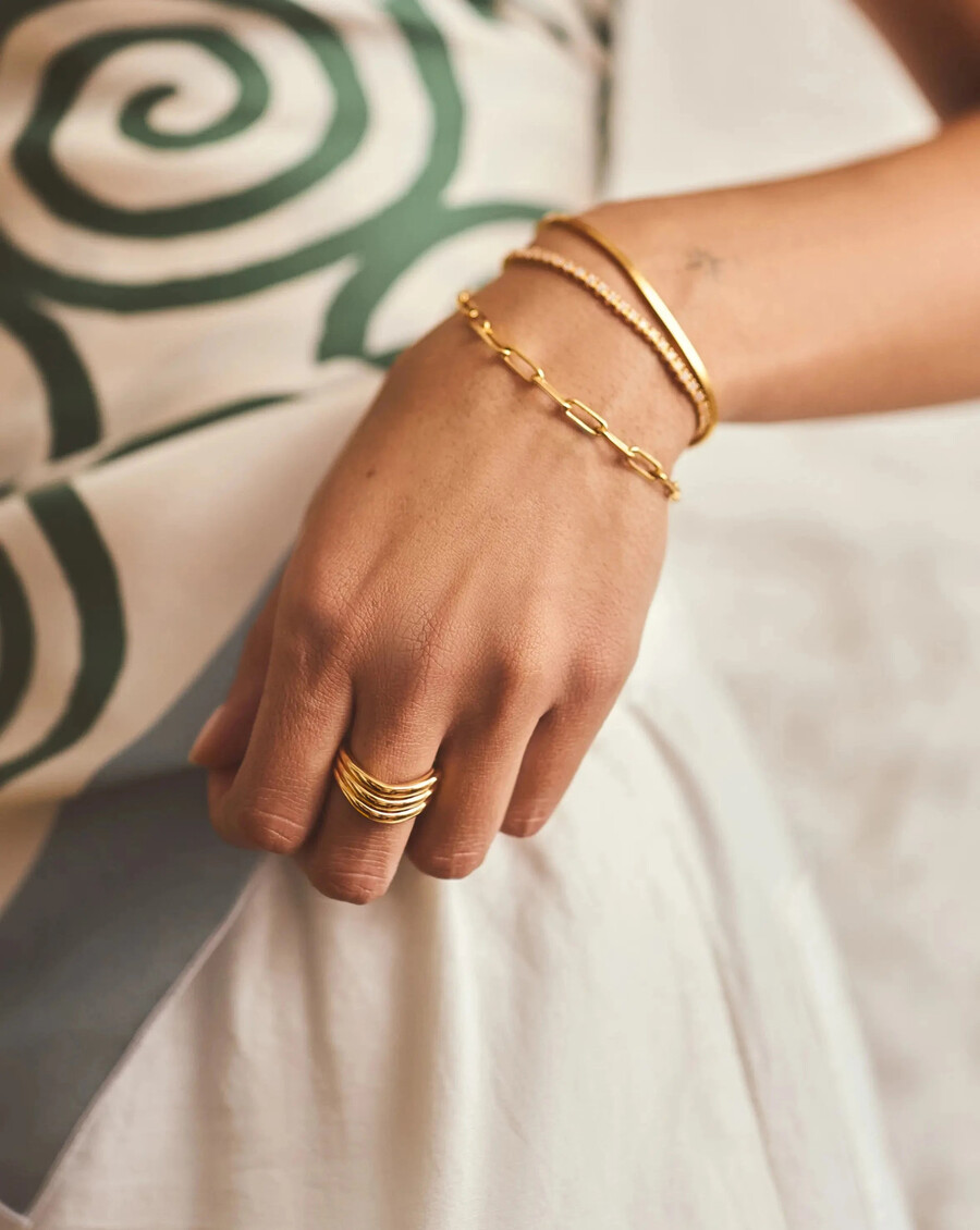 anillo triple savi signature - oro