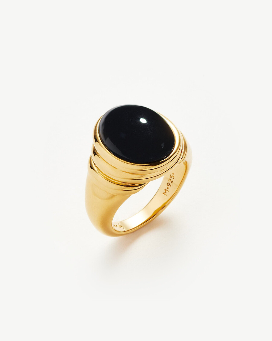 anillo grueso con piedras preciosas ovaladas savi ridge