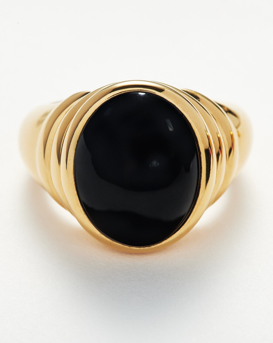 anillo grueso con piedras preciosas ovaladas savi ridge
