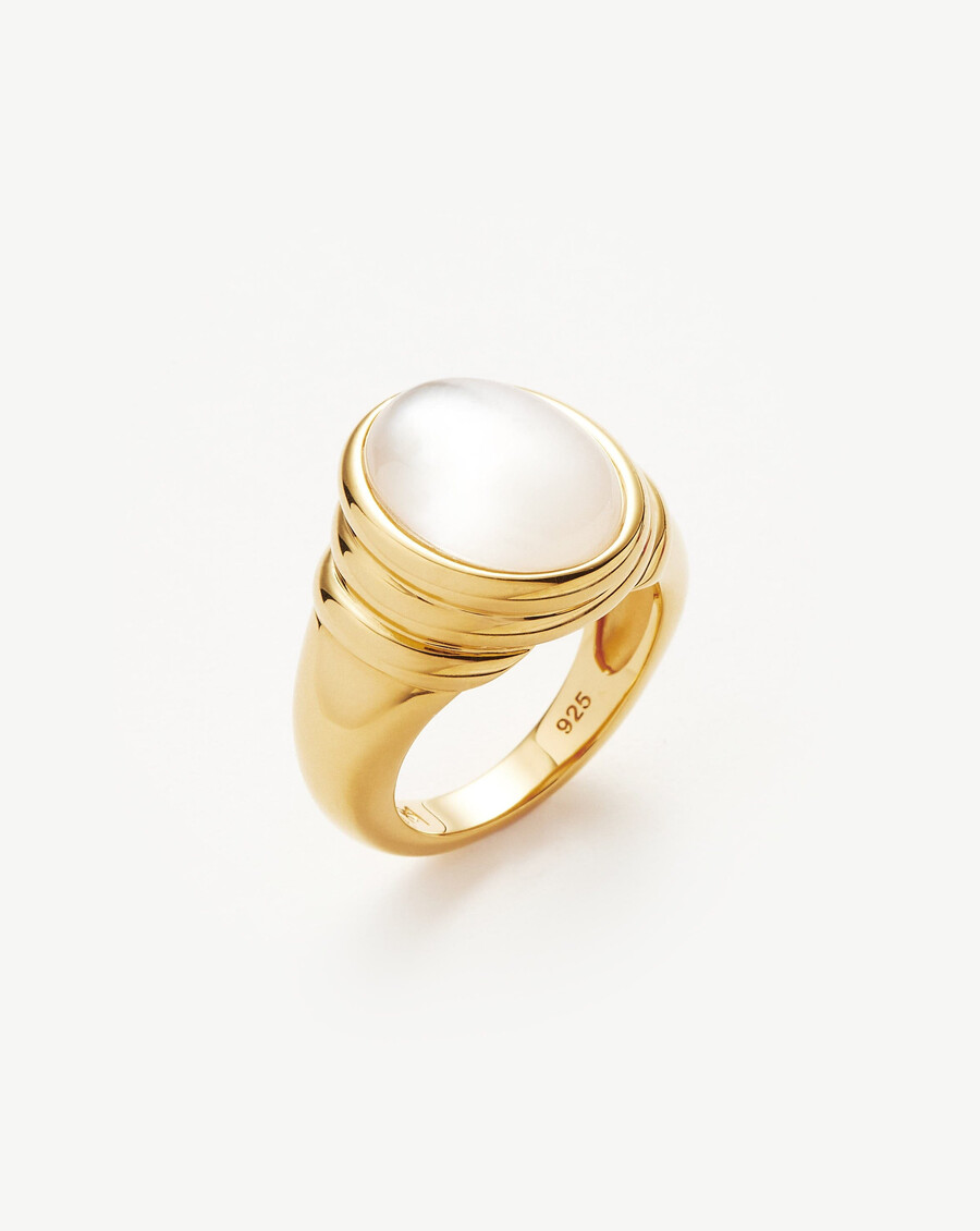 anillo grueso con piedras preciosas ovaladas savi ridge