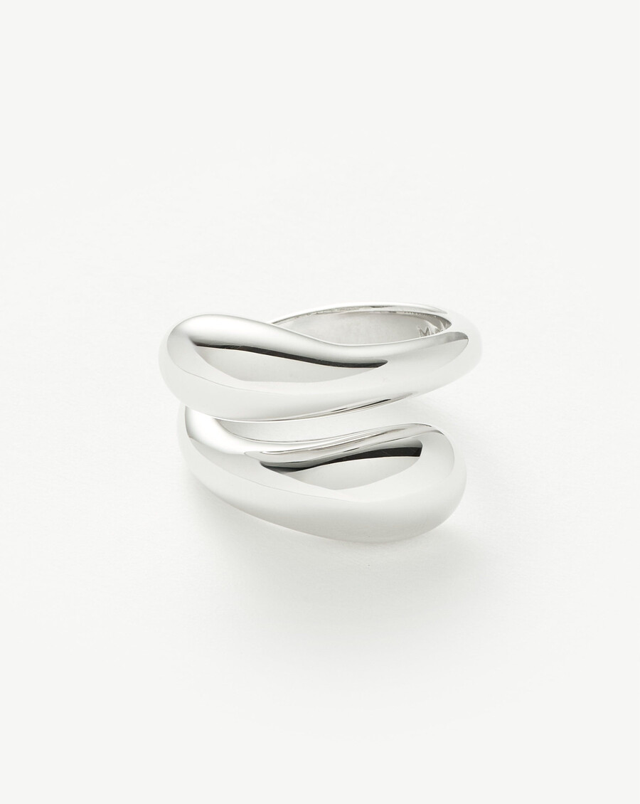 anillo cruzado escultural savi - plata de ley