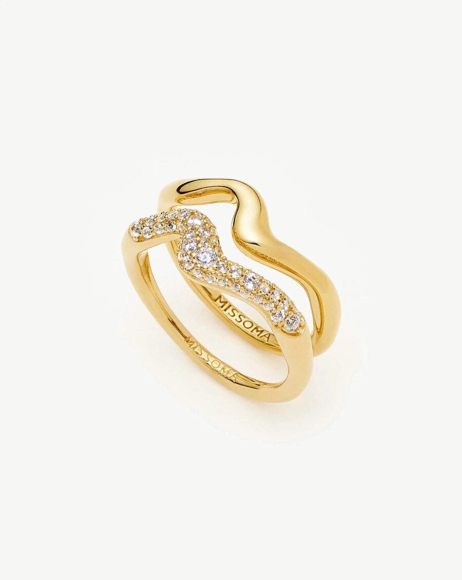 anillo apilable fundido - orocirconita cúbica