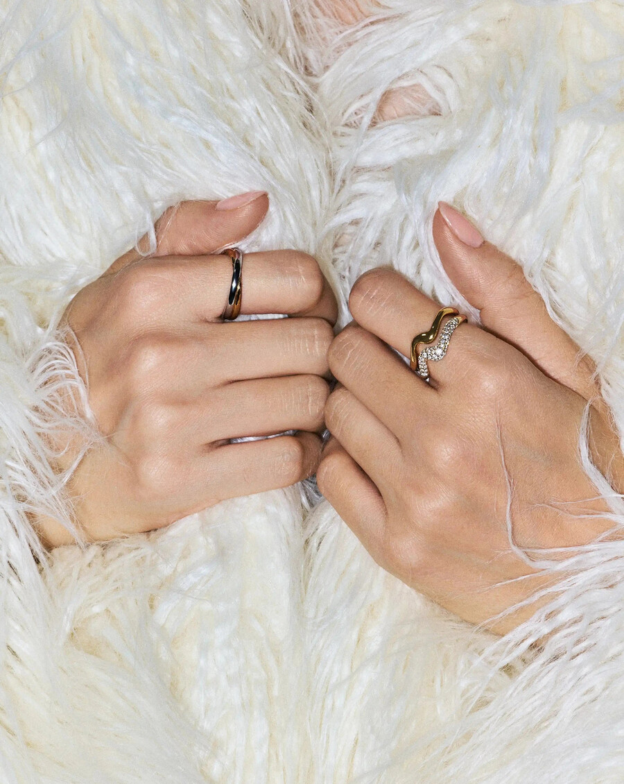 anillo apilable fundido - orocirconita cúbica